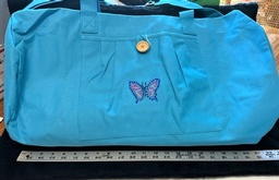 Ex Large Blue Tote carrier - hand beaded butterfly